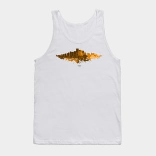 Phoenix City Skyline - Watercolor Orange, Brown Tank Top